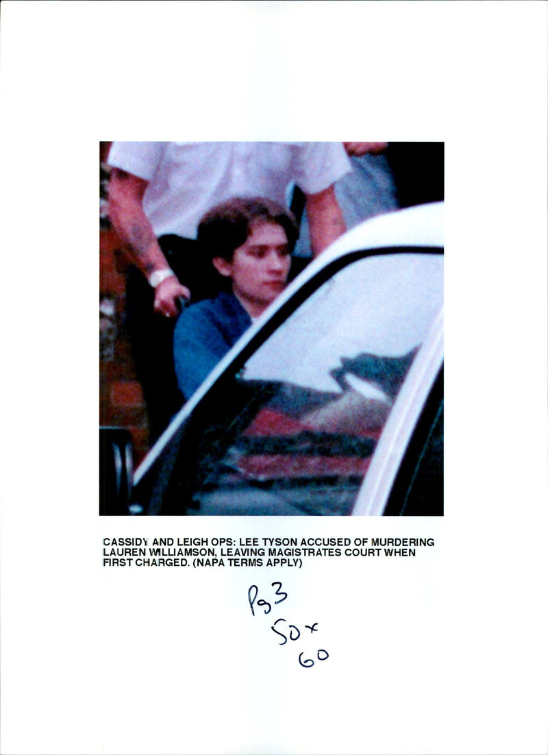 LEE TYSON ACCUSED MURDERING LAUREN WILLIAMSON CHARGED WITH LEAV - Vintage Photograph