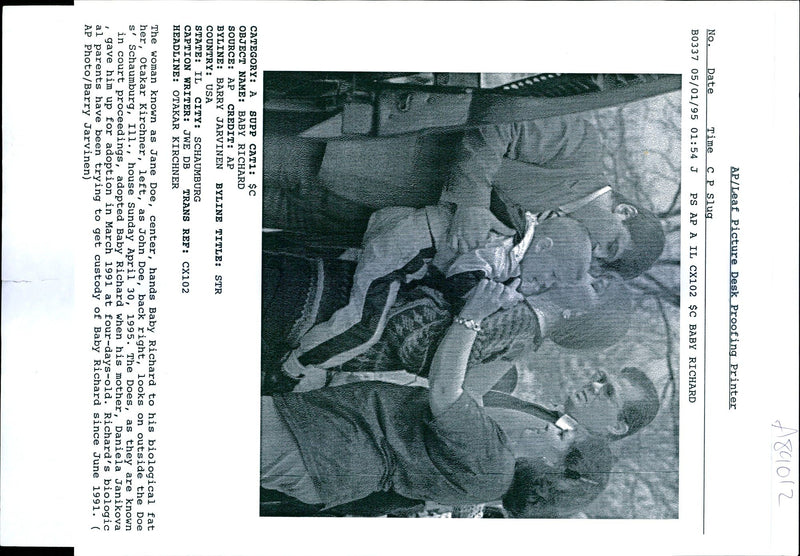 1995 BABY WAS RICHARD MAW JARVINEN RICHARDS DANIELA USA WRITER JOHN KNOWN - Vintage Photograph