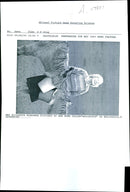 Elizabeth Honeyman feeding 2 animals - Vintage Photograph