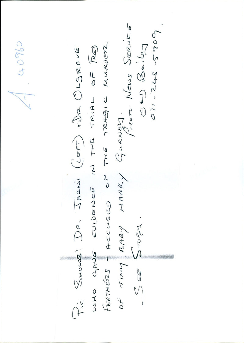 WHO EVDENCE THE TRIAL ACCUSE TRAGIC MURDER JARNI LEFT OLGRAVE GANG - Vintage Photograph