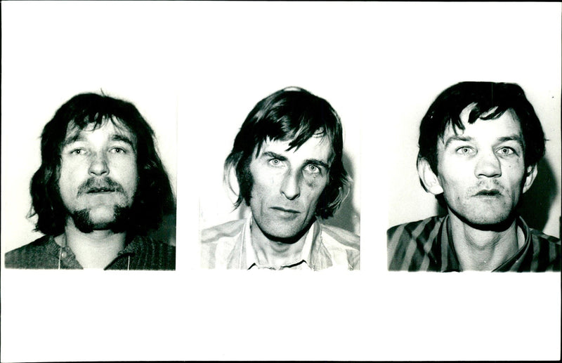 Lt-Col John Stevenson trial. Charged with murder: Barry Reid, Sean O'Connail and Raymond Kane - Vintage Photograph