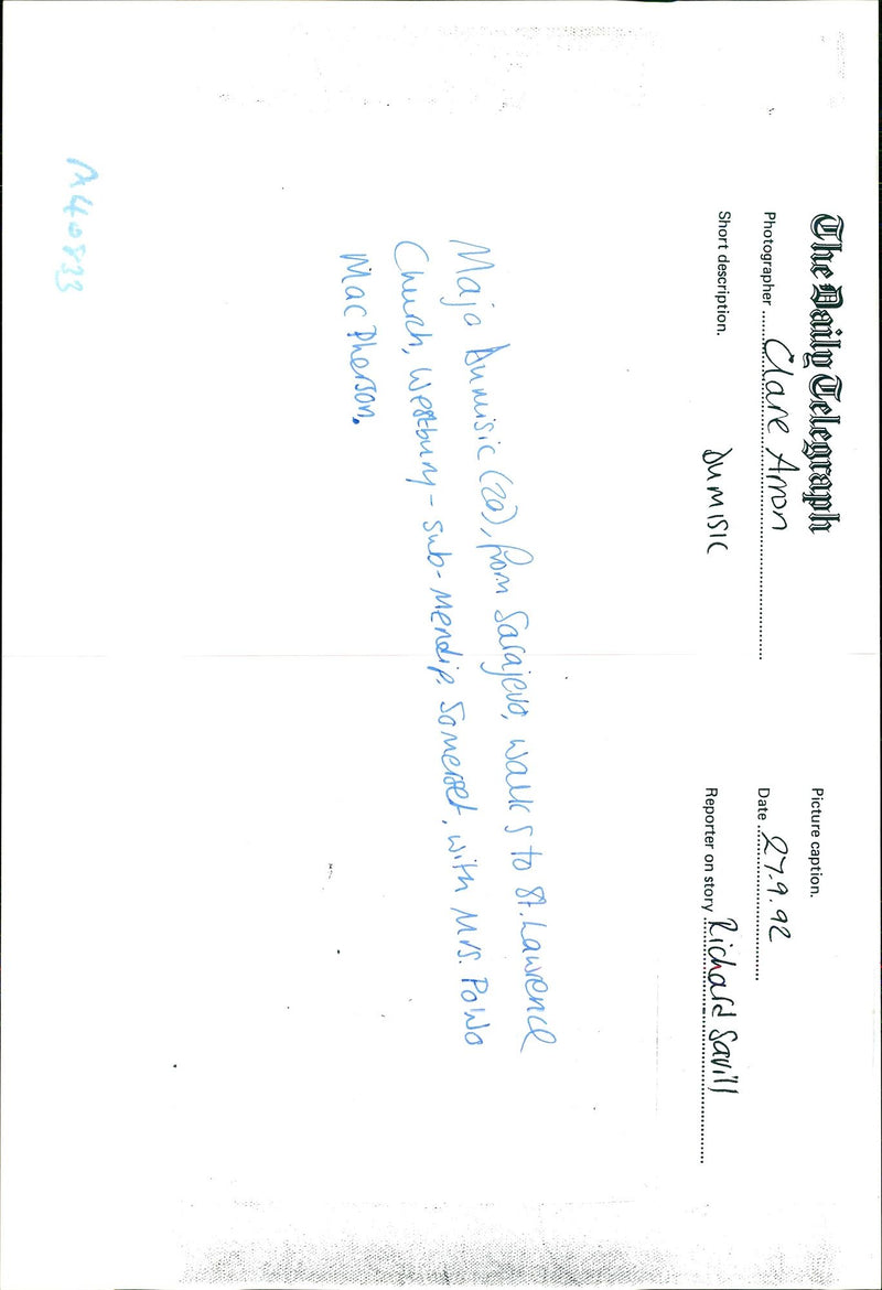 1992 THE DAILY TELEGRAPH CLARE AMON DUMISIC MAJA MUSIC POON RICHARD OPEN - Vintage Photograph