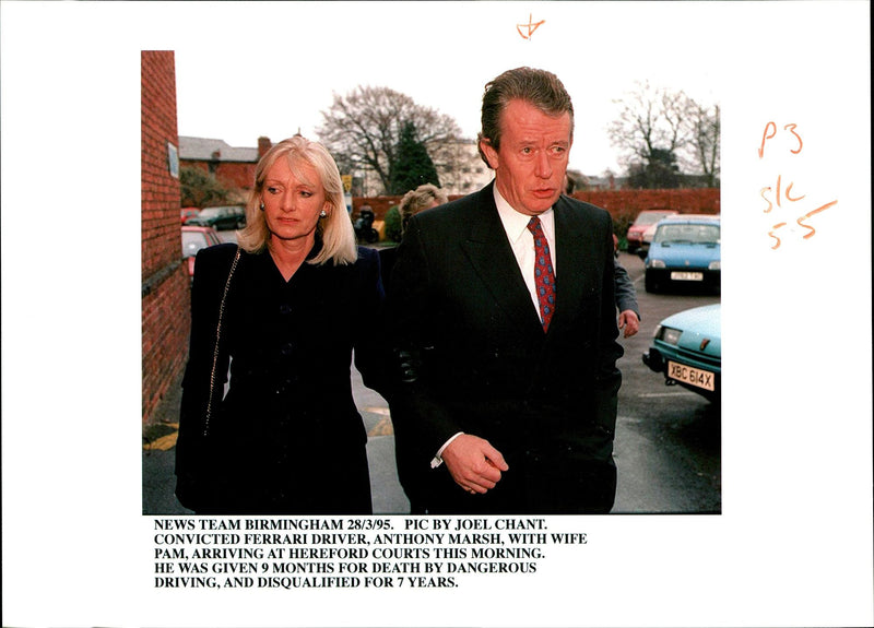 1995 ANTHONY MARSH WAS GIVEN MONTHS JOEL CHANT DRIVER WIFE PUBLISHED FERRARI - Vintage Photograph