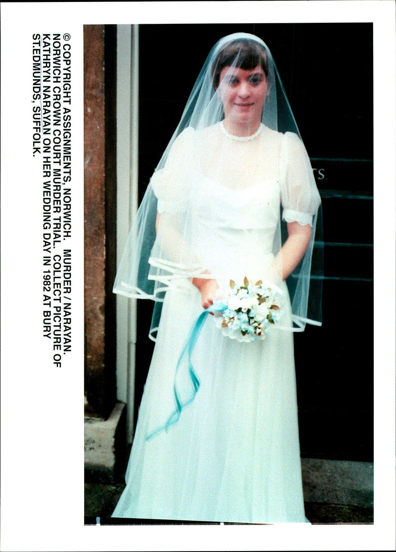 1982 KATHRYN NARAYAN WAS FOUND GUILTY MURDERING HER HUSBAND SHE WEDDING - Vintage Photograph