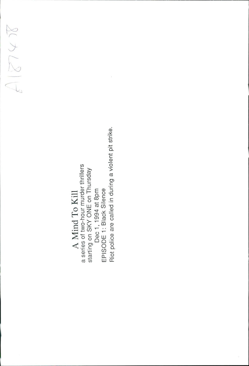 1994 MIND KILL SERIES TWO HOUR MURDER THRILLERS STARTING POLICE RIOT - Vintage Photograph