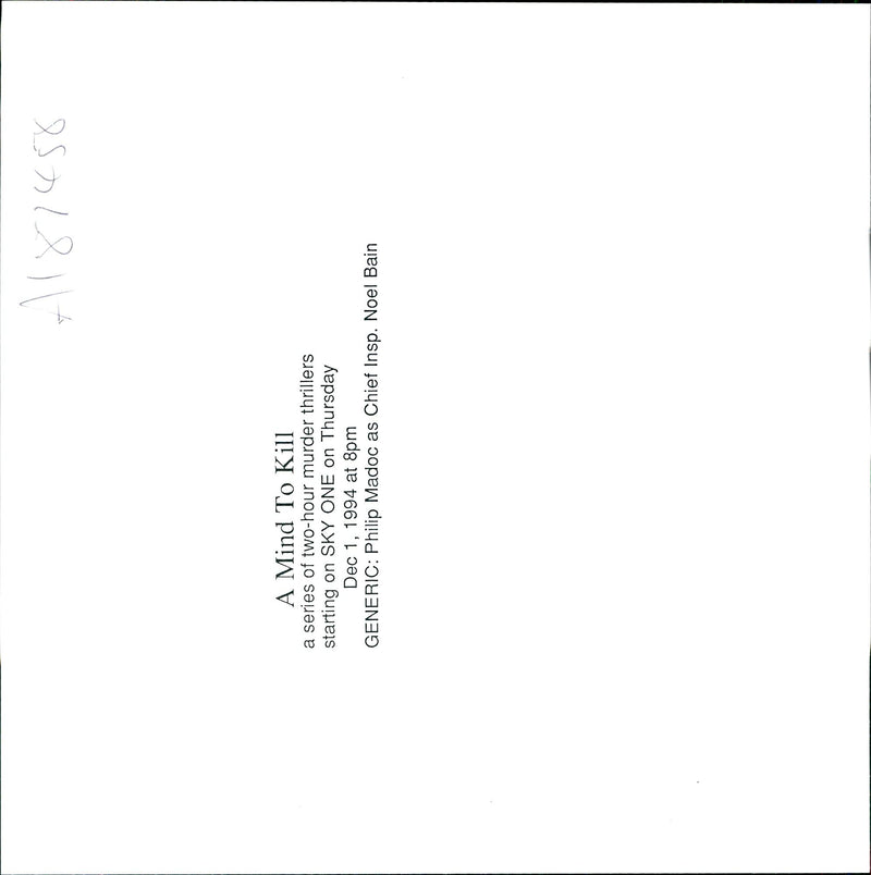 1994 PHILIP MADOC MIND KILL SERIES TWO HOUR MURDER THRIL NOEL BAIN - Vintage Photograph