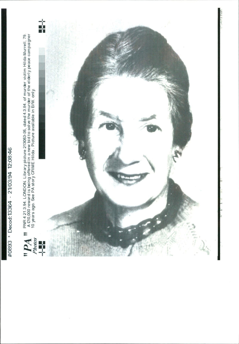 1994 REWARD BEING OFFERED NEW BID SOLVE THE MURDER MURRELL - Vintage Photograph