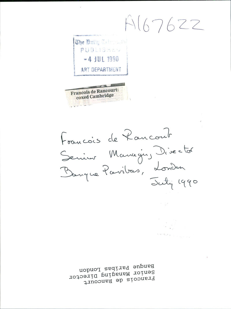 Francois De Rancourt - Vintage Photograph