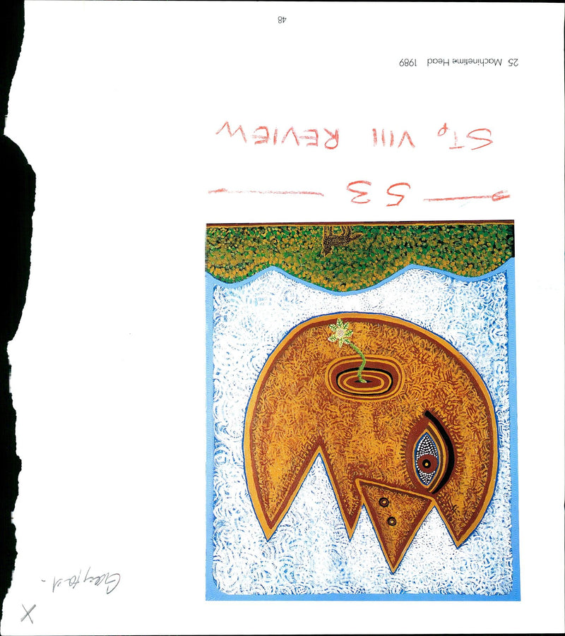 1989 SUNDAY TELEGRAPH TAI NICKOLLSS MACHINETIME HEAD DREAMTIME LANDSCAPE - Vintage Photograph