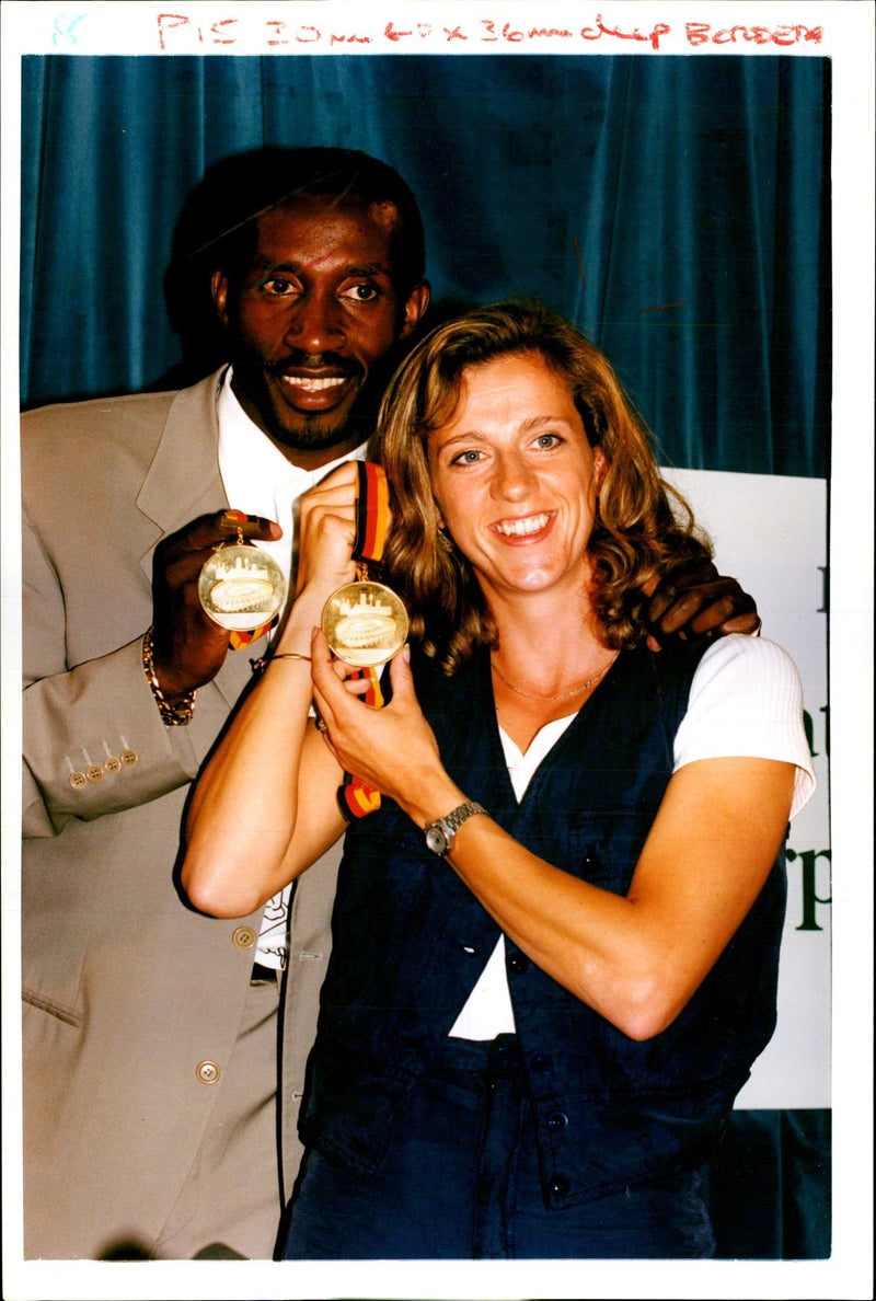 Sally Gunnell and Linford Christie - Vintage Photograph