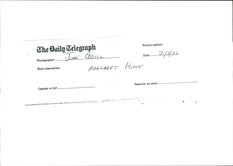 Margaret Hodge - Vintage Photograph