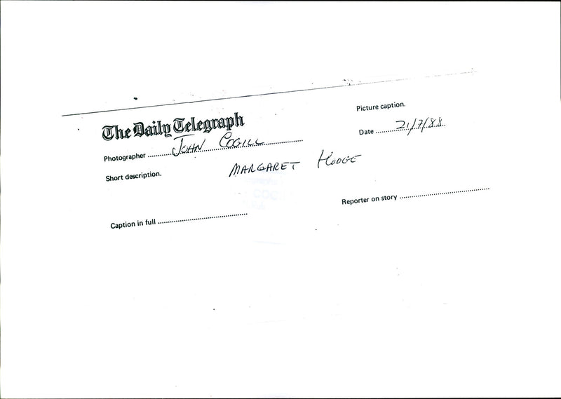 Margaret Hodge - Vintage Photograph