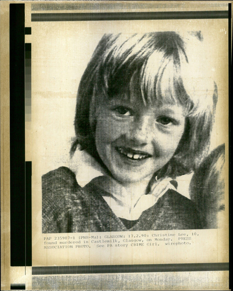 1990 CHRISTINE LEE WAS FOUND MURDERED CASTLEMILK GLASGOW MON PNR PRESS - Vintage Photograph