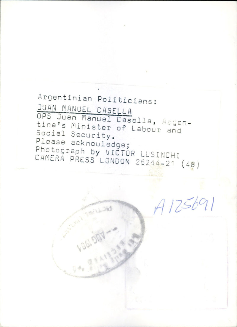 Juan Manuel Casella - Vintage Photograph