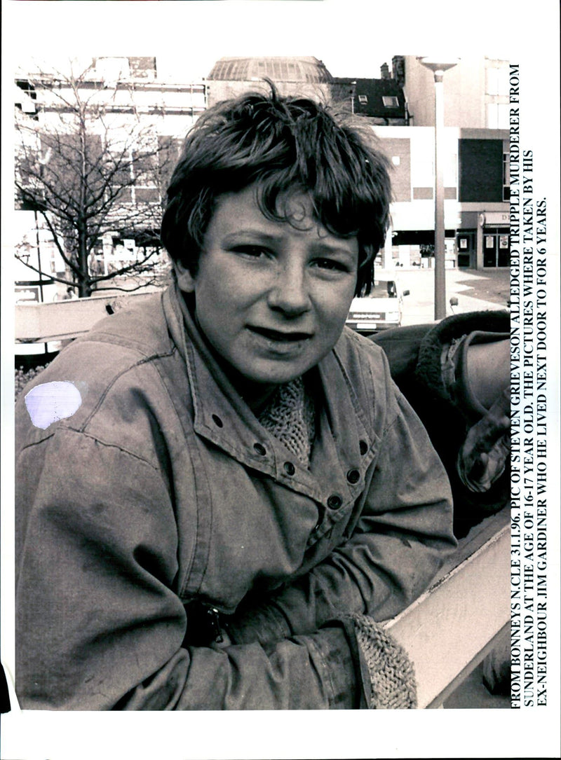 1996 STEVEN GRIEVESON ALLEDGED TRIPPLE MURDERER FROM SUNDERLAND THE DAVID - Vintage Photograph