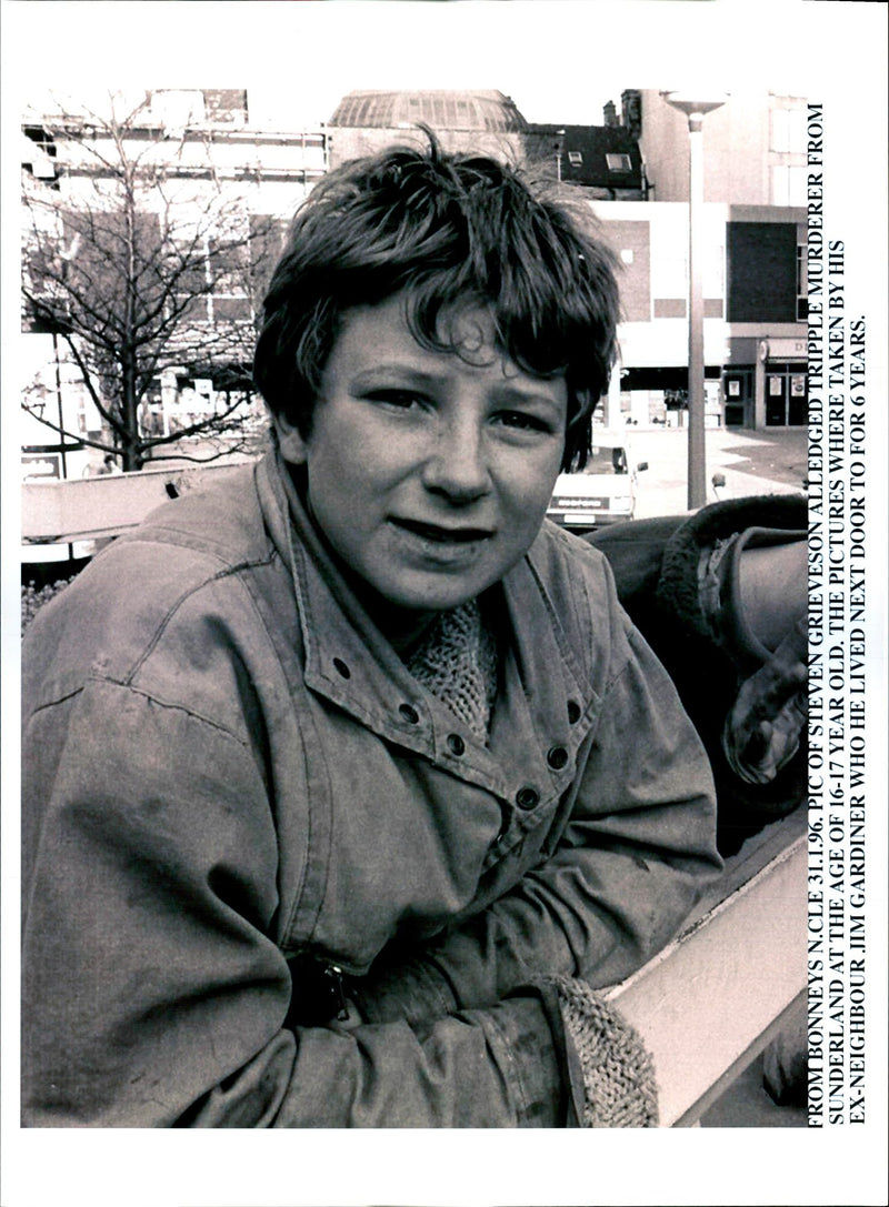 1996 STEVEN GRIEVESON ALLEDGED TRIPPLE MURDERER FROM SUNDERLAND THE DAVID - Vintage Photograph