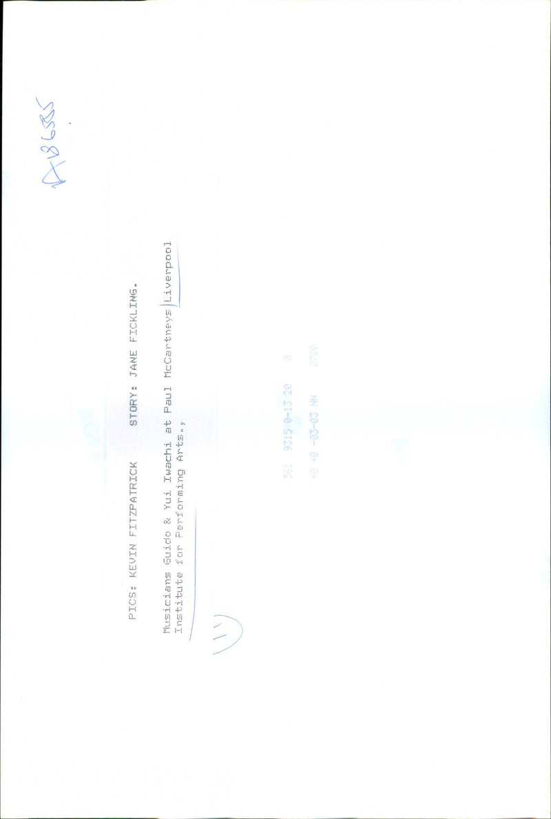 MUSICIANS GUIDO YUI IWACHS PAUL MCCARTNEYS KEVIN FITZPATRICK JANE - Vintage Photograph