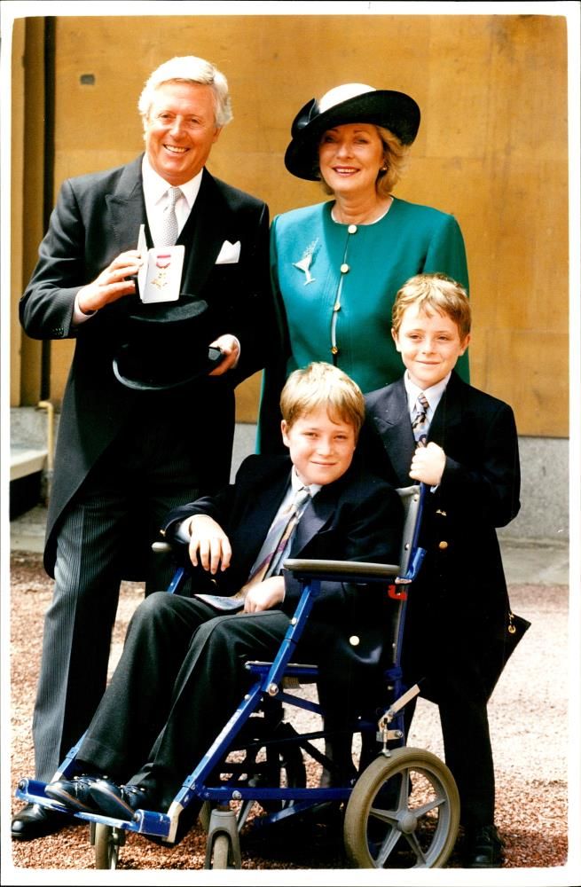 Michael Aspel with his ex-wife Elizabeth Power and sons Daniel and Patrick - Vintage Photograph