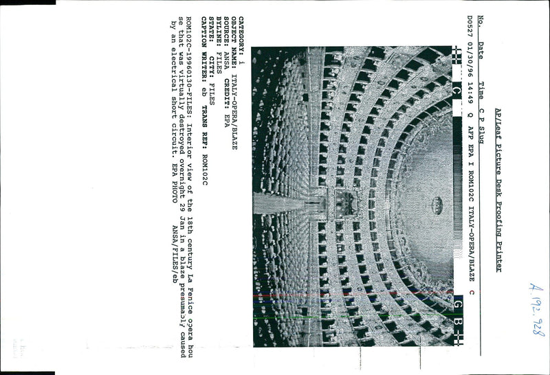 1996 THE CENTURY FENICE OPERA WAS VIRTUALLY DESTROYED OVERNIGH WRITER ITALY - Vintage Photograph