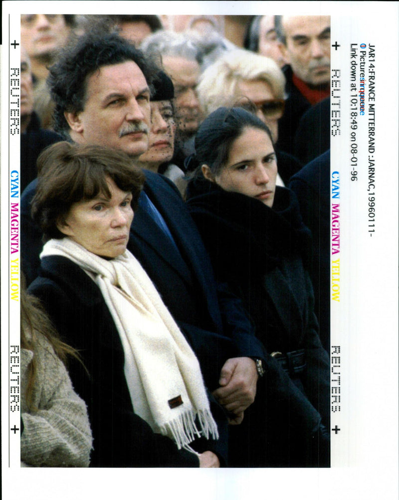 Danielle Mitterrand, Jean-Christophe Mitterrand and Mazarine Pingeot. - Vintage Photograph