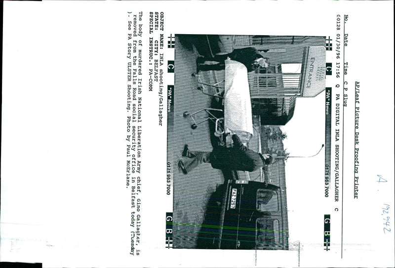 1996 THE BODY MURDERED IRISH NATIONAL LIBERATION ARMY CHIEF PAUL MCFEGAN - Vintage Photograph