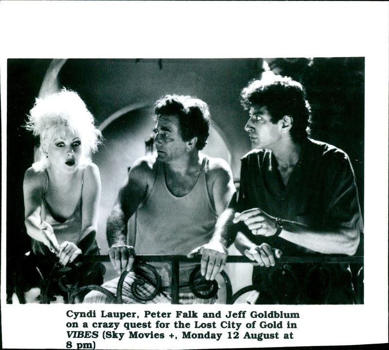 Cyndi Lauper, Peter Falk and Jeff Goldblum - Vintage Photograph