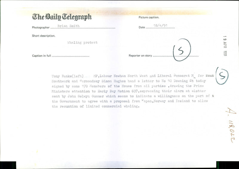 Simon Hughes and Tony Banks - Vintage Photograph