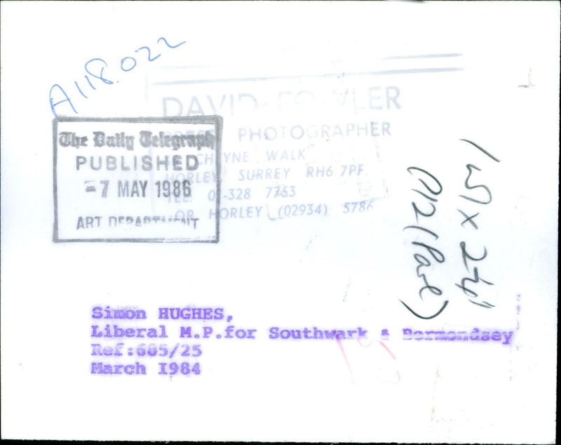 Simon Hughes - Vintage Photograph