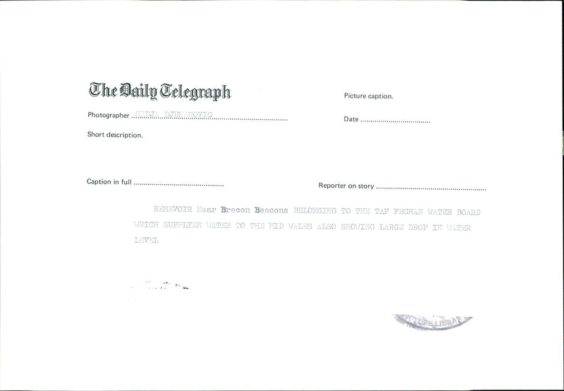 Talybont Reservoir - Vintage Photograph