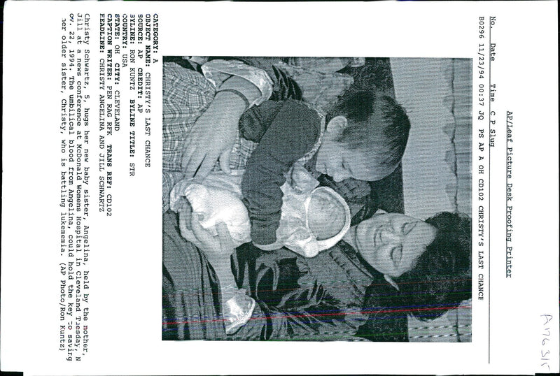 1994 THE UMBILICAL BLOOD FROM ANGELINA SCHWA RON KUNTZ TITLE USA WRITER COUNTRY - Vintage Photograph