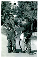An old man and Croatian National Guardsman - Vintage Photograph