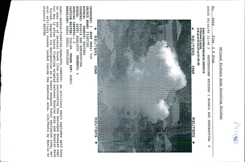 1995 HEAVY FIGHTING ERUPTED BETWEEN BOSNIAN ARMY DANILO WAR WRITER COUNTRY - Vintage Photograph