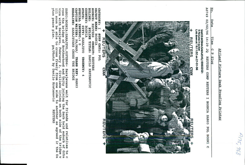 1996 LEAF PICTURE DESK PROOF DANILO KRSTANOVIC ROSS TITLE WRITER COUNTRY - Vintage Photograph