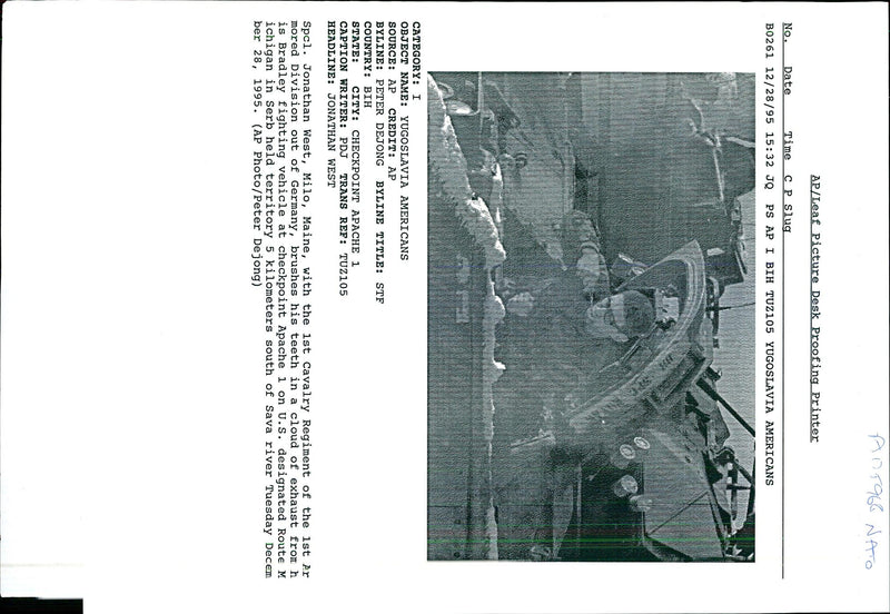 1995 YUGOSLAVA CITY PETER DEJONG JONATHAN MILO TITLE WRITER COUNTRY - Vintage Photograph