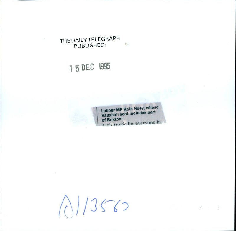 Kate Hoey - Vintage Photograph