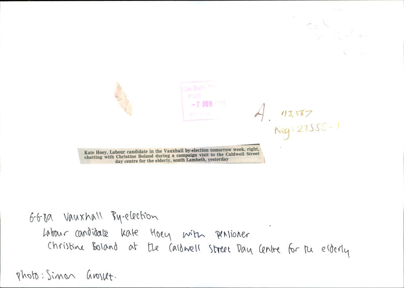 Kate Hoey - Vintage Photograph