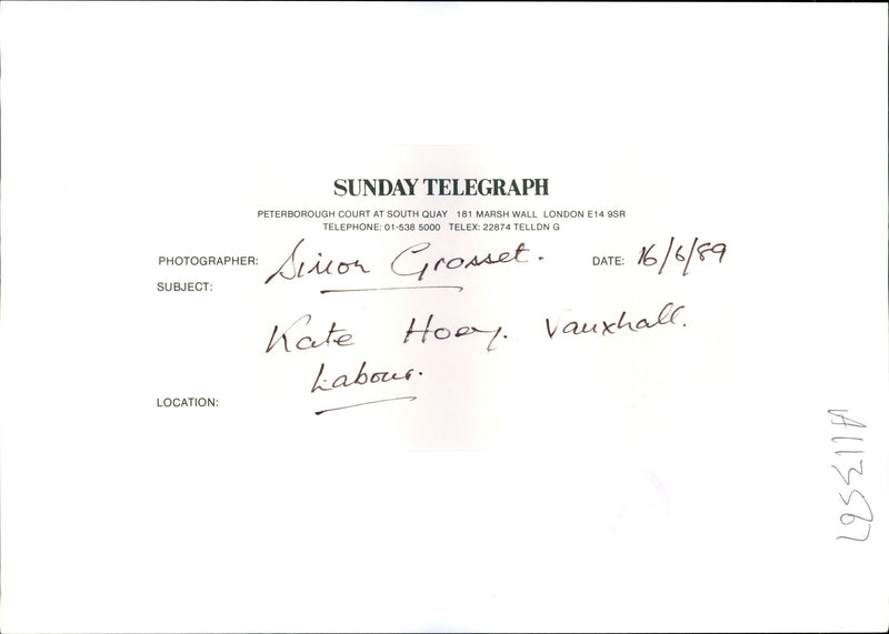 Kate Hoey - Vintage Photograph