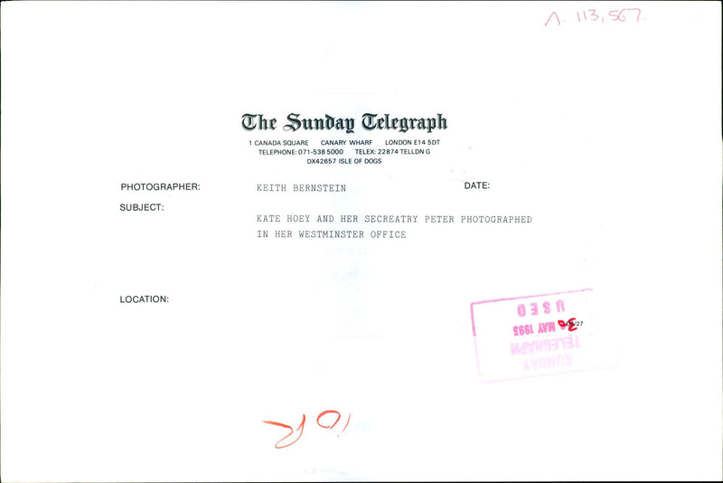 Kate Hoey - Vintage Photograph