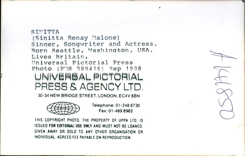 Sinitta - Vintage Photograph