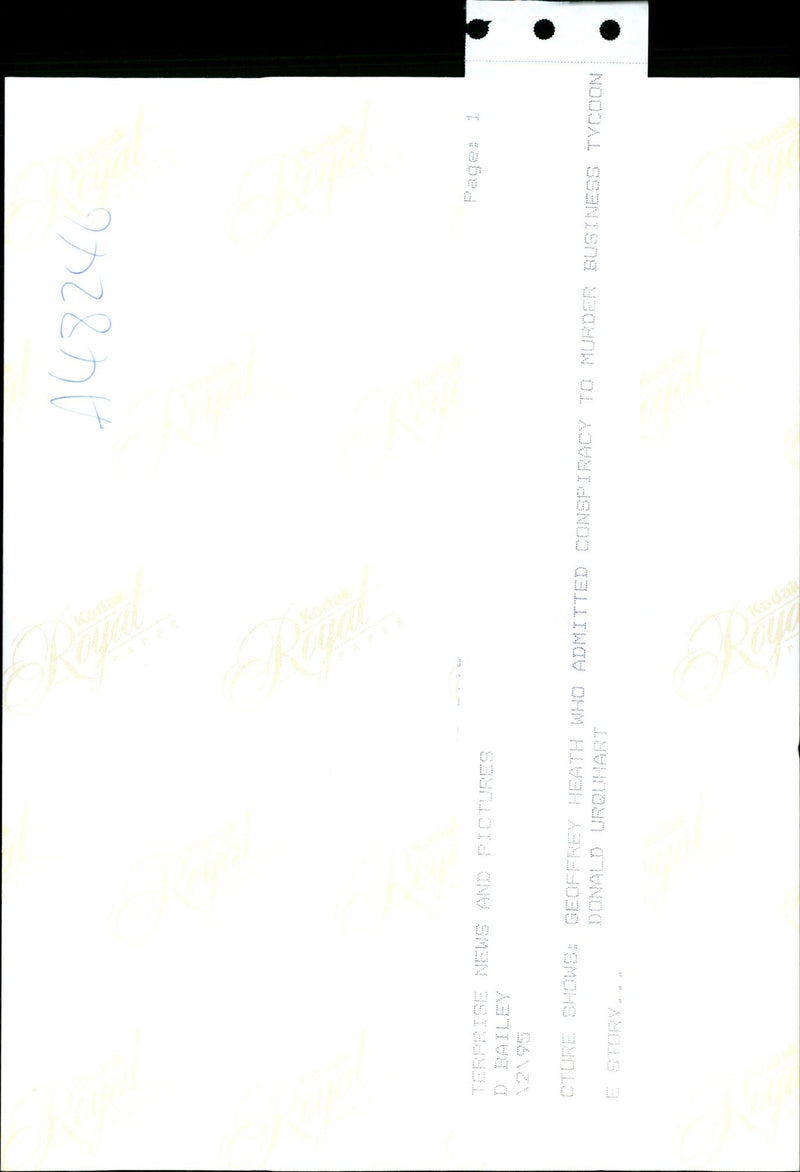 GEOFFREY HEATH ADMITTED CONSPIRACY MURDER BUSINESS TYCOON DONALD - Vintage Photograph