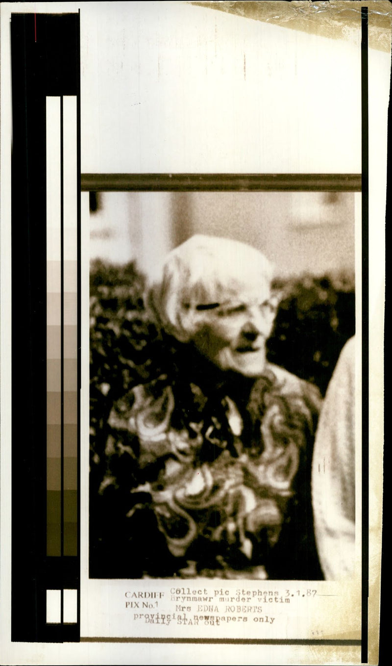1988 TRYNMAWR MURDER VIETIN MRS EDNA ROBERTS ROXIRSE ERE ONLYRE ROBINS - Vintage Photograph
