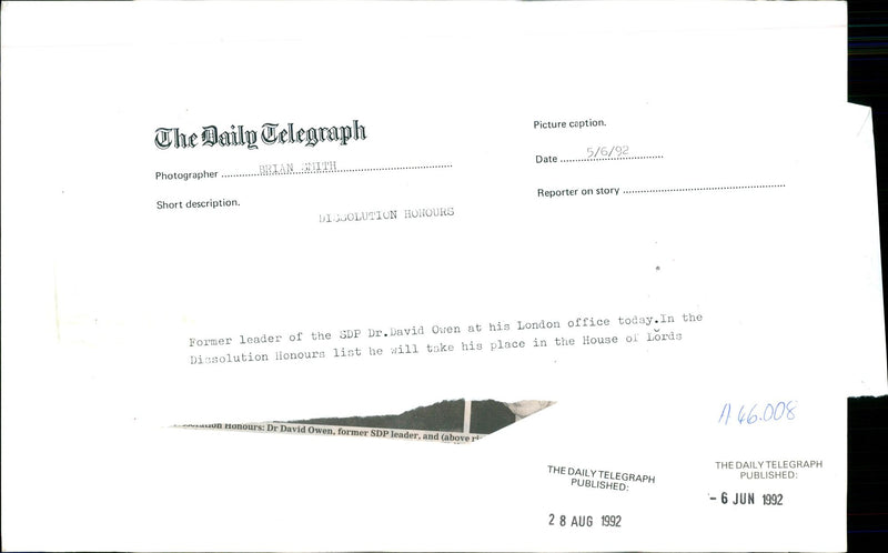 David Owen - Vintage Photograph