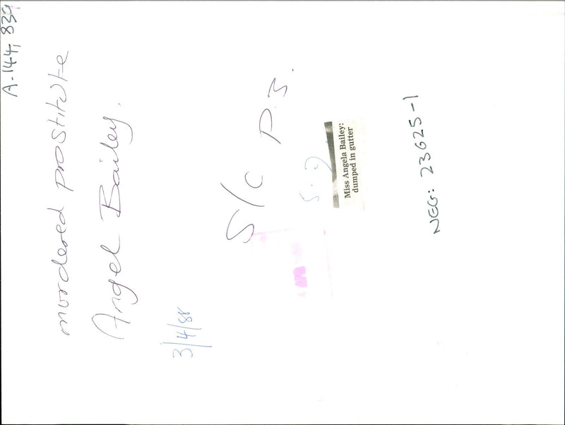 MURDERED PROSTITUTE ANGEL BAILEY MISS ANGELA DUMPED GUTTER - Vintage Photograph