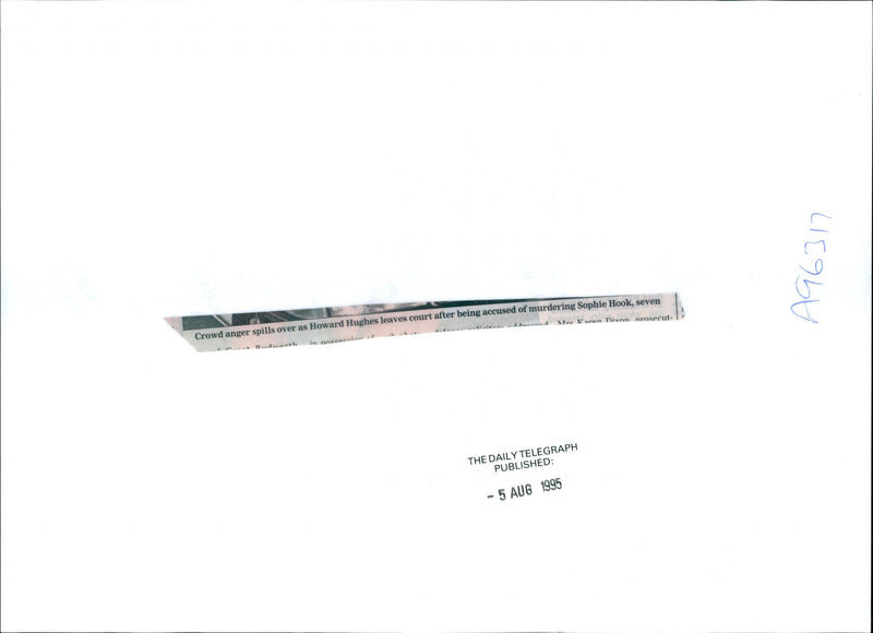 1995 HOWARD HUGHES ACCUSED MURDERING SOPHIE HOOK SEVEN VIN MEMBERS PUBLISHED - Vintage Photograph