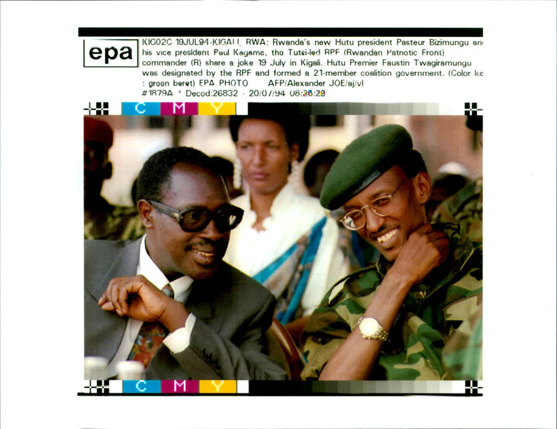 Pasteur Bizimungu and Paul Kagame. - Vintage Photograph