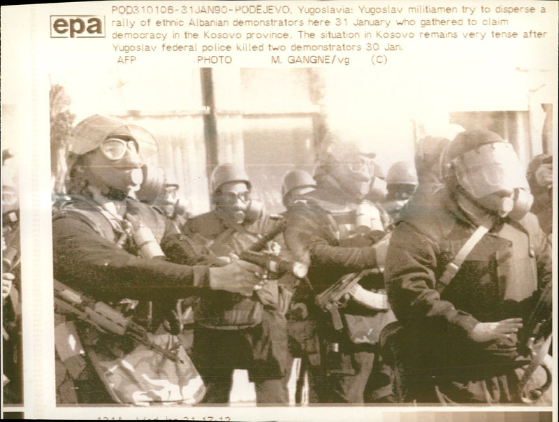 Ethnic Albanian Demonstration in Yugoslavia - Vintage Photograph