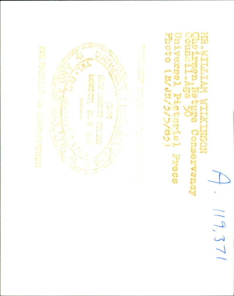 William Wilkinson, Chairman Nature Conservancy Council - Vintage Photograph