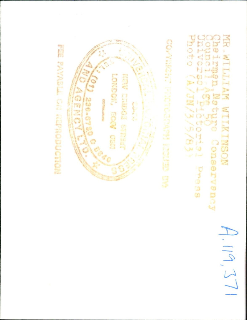 William Wilkinson, Chairman Nature Conservancy Council - Vintage Photograph