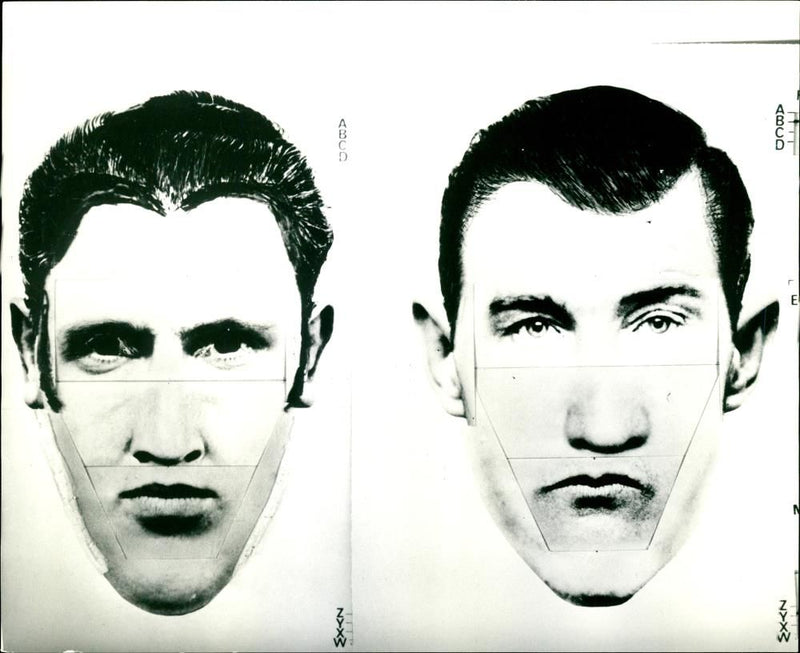 Photokit pictures of two of the men said to have threatend a key witness in the murder case of Barrie Page - Vintage Photograph