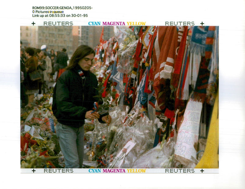 1995 VINCENZO SPAGNOLO WAS KILLED DURING CROWD TROUBLES ITALIAN WRITER ITALY - Vintage Photograph